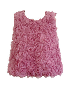 3D Rose Embroidered Fancy Sleeveless Crop Top