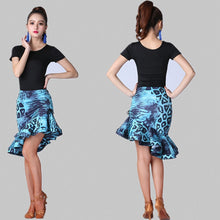 Load image into Gallery viewer, Irregular Mermaid Mini Dress Drawstring Latin Dance Skirt
