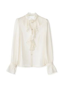 Frilled Stand Collar Blouse