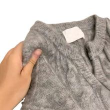 Load image into Gallery viewer, Grey V Neck Cabel Pattern Sweater
