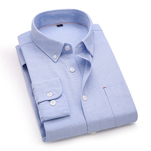 Mens Quality Chambrary Cotton Long Sleeve Shirts