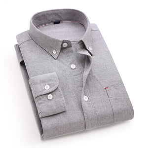 Mens Quality Chambrary Cotton Long Sleeve Shirts