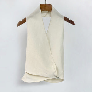 Summer Linen Cute Halter Neck Backless Crop Top