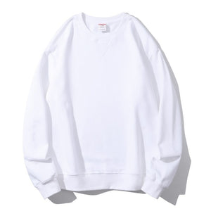 Unisex Men Women 350gsm Pure Cotton Terry Vintage Round Neck Sweatshirt