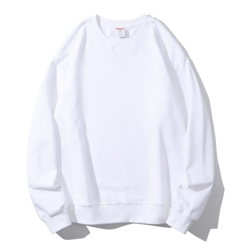 Unisex Men Women 350gsm Pure Cotton Terry Vintage Round Neck Sweatshirt