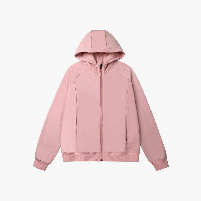 Women YKK Zippered Cotton Girls Hoodies