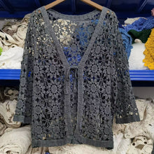 Load image into Gallery viewer, Long Sleeve Floral Crochet Cardigan
