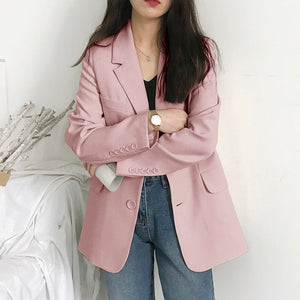 Casual Oversized Single Breasted Midi Blazer