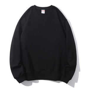 Unisex Men Women 350gsm Pure Cotton Terry Vintage Round Neck Sweatshirt