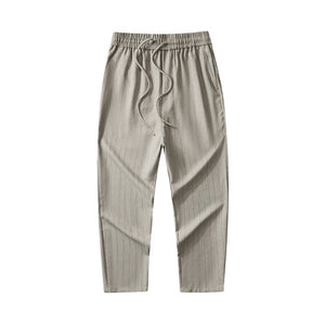 Men's Striped Ice Silk Knit Ninth Pants