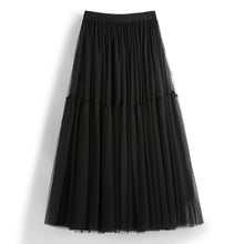 Load image into Gallery viewer, High Waist Tiered Midi A Line Tulle Skirt
