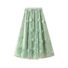 Load image into Gallery viewer, Embroidery 3D Flower High Waist A Line Tulle Dress
