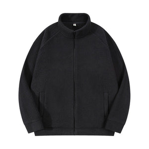 Men's Polar Fleece Outer Faux Sherpa Stand Collar Zip Sweatshirt