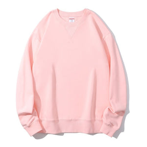 Unisex Men Women 350gsm Pure Cotton Terry Vintage Round Neck Sweatshirt