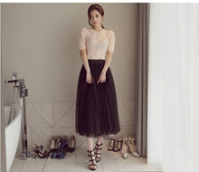 Load image into Gallery viewer, Spring Summer Fashion Tulle High Waist A Line Fairy Midi Pleated Puffy Skirt
