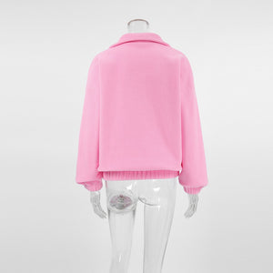 Oversized Turn-down Collar Polar Fleece Sweatshirt