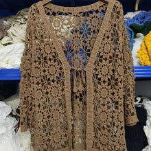 Load image into Gallery viewer, Long Sleeve Floral Crochet Cardigan
