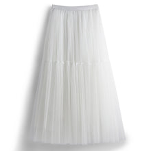 Load image into Gallery viewer, High Waist Tiered Midi A Line Tulle Skirt
