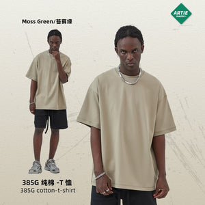 2025 Spring Summer 385g hearvy Solid Oversized T shirt