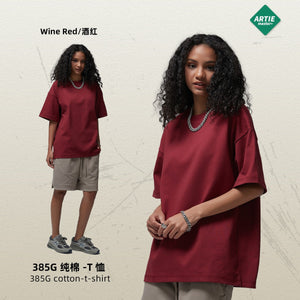 2025 Spring Summer 385g hearvy Solid Oversized T shirt