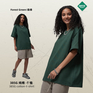 2025 Spring Summer 385g hearvy Solid Oversized T shirt