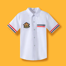 Load image into Gallery viewer, Little Boys Girls White Cotton Short Sleeve Junior Primary School Uniform Shirt
