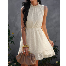 Load image into Gallery viewer, Stand Collar Ruffle Sleeveless Mini Casual Dress
