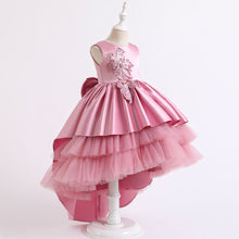 Load image into Gallery viewer, 90-140cm Junior Girls Princess Dress Train Embroidered Tiered Performance Dress
