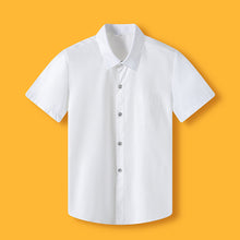 Load image into Gallery viewer, Little Boys Girls White Cotton Short Sleeve Junior Primary School Uniform Shirt
