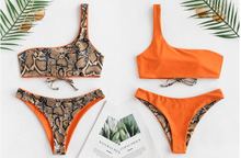 Load image into Gallery viewer, Fashion Latest Ladies Snake Print Reverable Sexy Bikinis Woman Swimwear 2 Pieces Swimsuit Bikini
