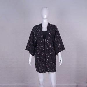 Printed Geometric Tie Dye Three Quarter Sleeve Kimono Beachwear Cover Up