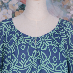 Printed Geometric Rayon Ruffle Sleeve Mini Casual Dress Beachwear Tunic Dress