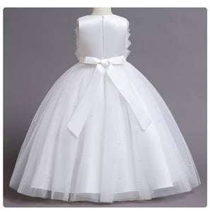 110-160cm Girls Tulle Puffy Princess Pleated Tiered Dress