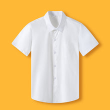 Load image into Gallery viewer, Little Boys Girls White Cotton Short Sleeve Junior Primary School Uniform Shirt
