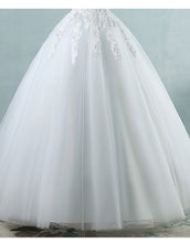 Load image into Gallery viewer, Floor Length High Waist Autumn Deep V Neck Bridal Dress
