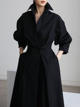 Load image into Gallery viewer, Solid Color Lapel Long Sleeves Casual Midi Shirt Dress
