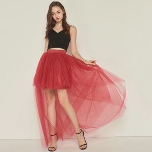 Swallow-tailed Tulle Sexy Black High Low Hem Puffy Skirt
