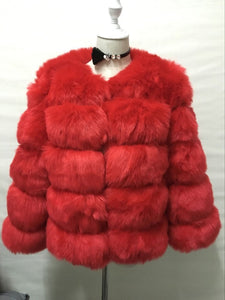 Lady Faux Fox Fur Short Coat