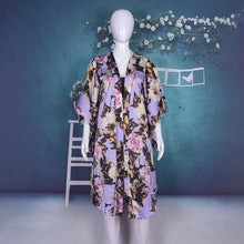 Load image into Gallery viewer, Long Printed Floral Dot Quarter Sleeve Loose Kimono Beachwear Cover Up
