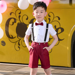 Children's Day Performance Suit Junior Primary School Uniform Girls Boys Suspender Trousers Skirt Set