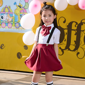 Children's Day Performance Suit Junior Primary School Uniform Girls Boys Suspender Trousers Skirt Set