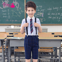 Загрузить изображение в средство просмотра галереи, Children&#39;s Day Performance Suit Junior Primary School Uniform Girls Boys Suspender Trousers Skirt Set
