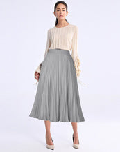 Load image into Gallery viewer, Printed Contrast Big Flare A Line Long Pleated Skirts
