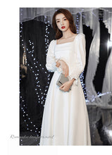 Load image into Gallery viewer, French Style Satin Long Sleeve Banquet Evening Dress
