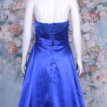 Load image into Gallery viewer, High Low Hem Asymmetrical Banquet Performance Sequin Thick Satin Evening Dress
