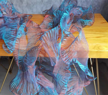 Load image into Gallery viewer, Blue Gradient Color Fantasy Organza Ruffle Pleated Fabric Bodering Trim Accessories
