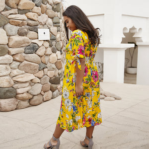 Plus Size Bohemian Floral Dress 2020 Summer Dress