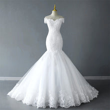 Load image into Gallery viewer, 2022 New Design Elegant V Neck Mermaid Bridal Dress with Sweeping Train
