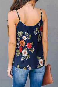 Summer New Design Woven Floral Multiple Color  Deep V neckTank Top