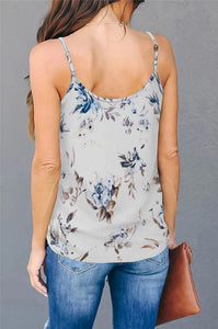 Summer New Design Woven Floral Multiple Color  Deep V neckTank Top